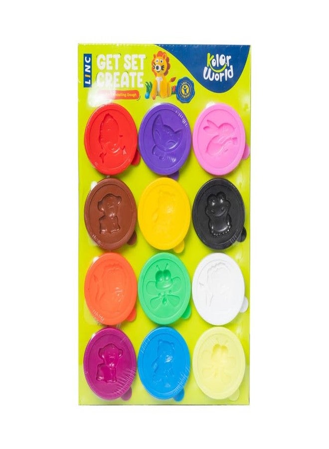 Linc Kolor World Non-Toxic and Child Safe Dough -Multicolor Clay - 12 Shades Moulding Pack of 50 gm, Set of 1 - Image 1