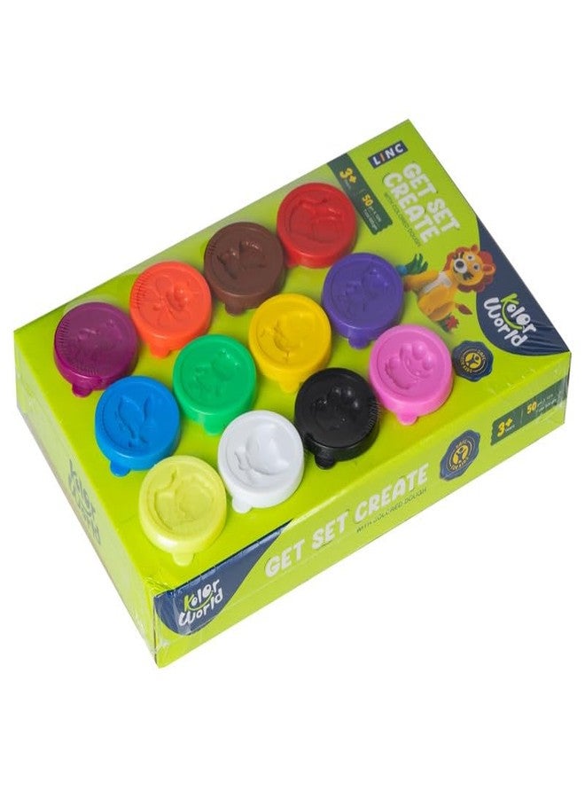 Linc Kolor World Non-Toxic and Child Safe Dough -Multicolor Clay - 12 Shades Moulding Pack of 50 gm, Set of 1 - Image 3