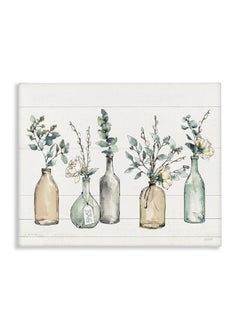 Stupell Industries Stupell Industries Bottles And Plants Farm Wood Textured Design Canvas Wall Art Design By Artist Anne Tavoletti, 16x20  - Image 1