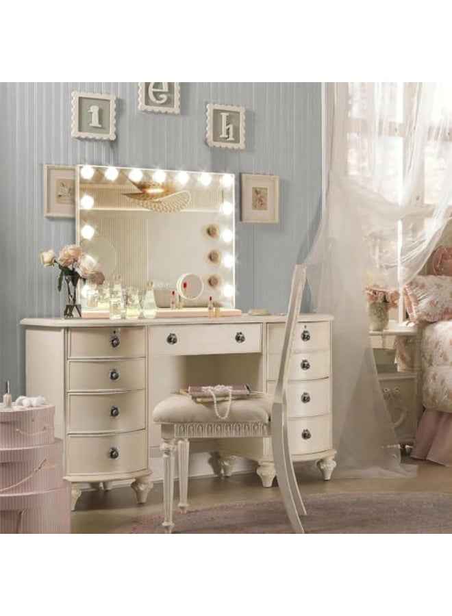 Ratsamee Hollywood Vanity Mirror with Lights 15 Dimmable Bulbs 3 Color Lights Make Up Lighted Mirror USB Charging Port Valentines Day Gifts for Her Gifts for Women Wife Teengirls23 x 18 - Image 3