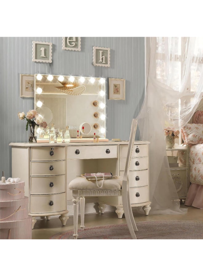 Ratsamee Hollywood Vanity Mirror with Lights 15 Dimmable Bulbs 3 Color Lights Make Up Lighted Mirror USB Charging Port Valentines Day Gifts for Her Gifts for Women Wife Teengirls23 x 18 - Image 4
