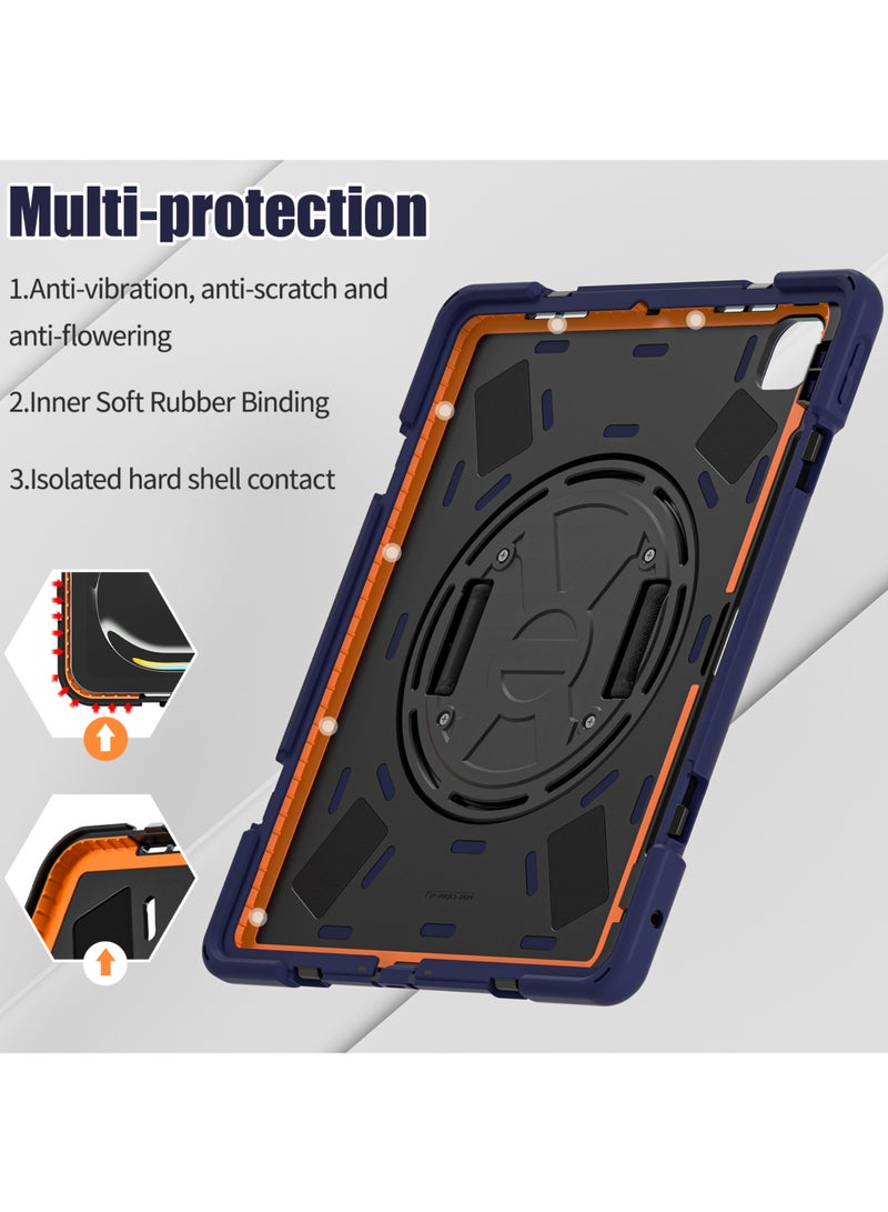 روك بو جراب لجهاز iPad Pro مقاس 13 بوصة (M5/M4) 2025/2024 غطاء سيليكون قوي ومتين مع حزام يد يدور 360 درجة وحامل مخفي قابل للطي لجهاز iPad Pro مقاس 13 بوصة - Image 5