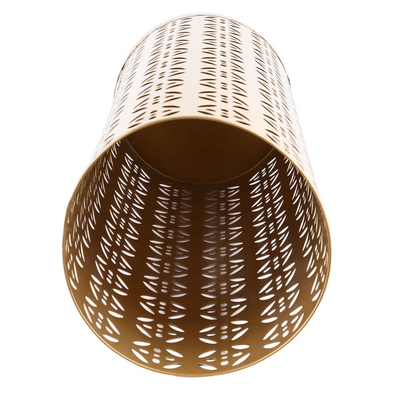 Umbrella Holder 8.7x8.7x11.8 Inches Rust Proof Hollow Metal - Stylish Round Copper Pattern Umbrella Stand for Home Entryway Office Outdoor Rain Gear Cane Storage - Image 3