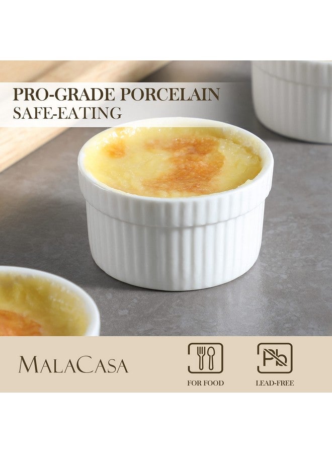 MALACASA Mini Ramekins 1.5 oz set of 24, Ramiken, Ceramic Creme Brulee Ramekins, White Custard Cups, Small Dipping Bowls for Kitchen Serving Sauce Condiments, Dishwasher Oven Safe, Series RAMEKIN.DISH - Image 3