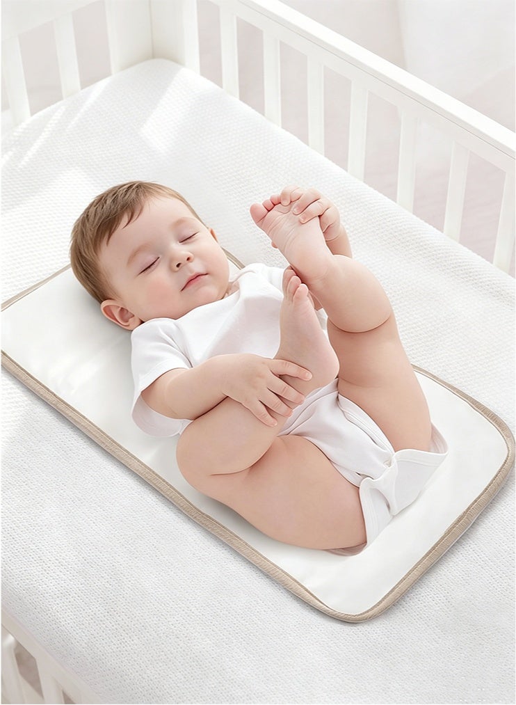 meayul Portable Baby Changing Mat Waterproof Foldable Nappy Changer Pad for Travel Ivory Lightweight Compact Design for On-The-Go Parents Home and Outdoor Use - Image 3