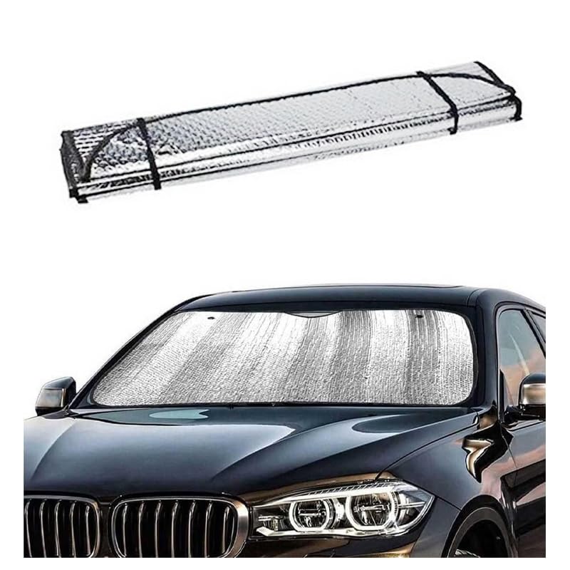 KaberMisr 2020 Car Windshield Sun Shade Foldable Sunshade Protector Sunshade UV Rays Protector Keep Car Cool (Size:130 * 60cm Code:8452)