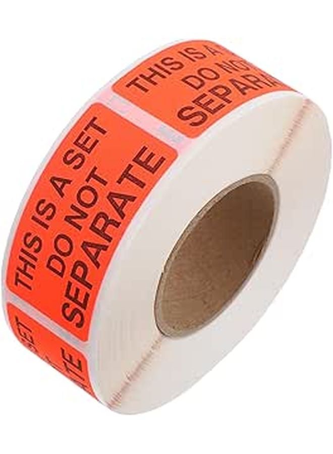 Fluorescent Red Warning Labels 2x2 Inch 500pcs Roll Permanent Adhesive Shipping Packaging Signs - Image 1