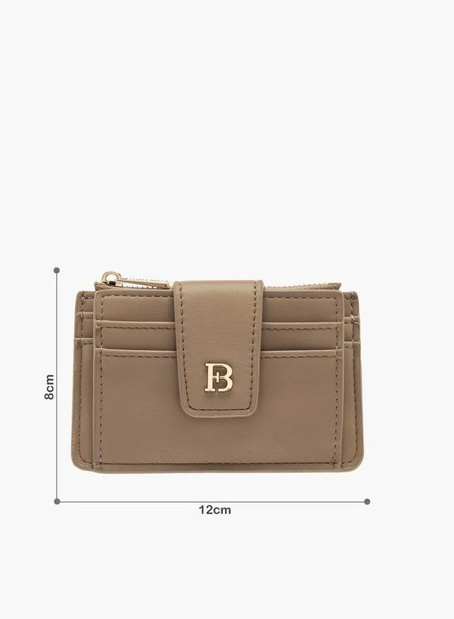 Flora Bella By Shoexpress TAUPE Flora Bella Solid Card Holder With Zip Closure for Women | Best Price UAE