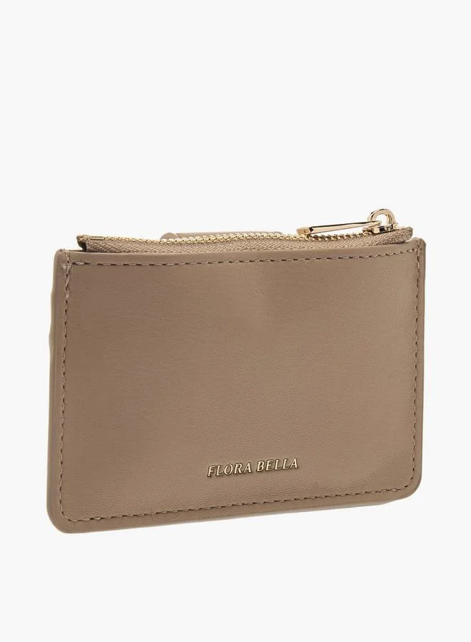 Flora Bella By Shoexpress TAUPE Flora Bella Solid Card Holder With Zip Closure for Women | Best Price UAE