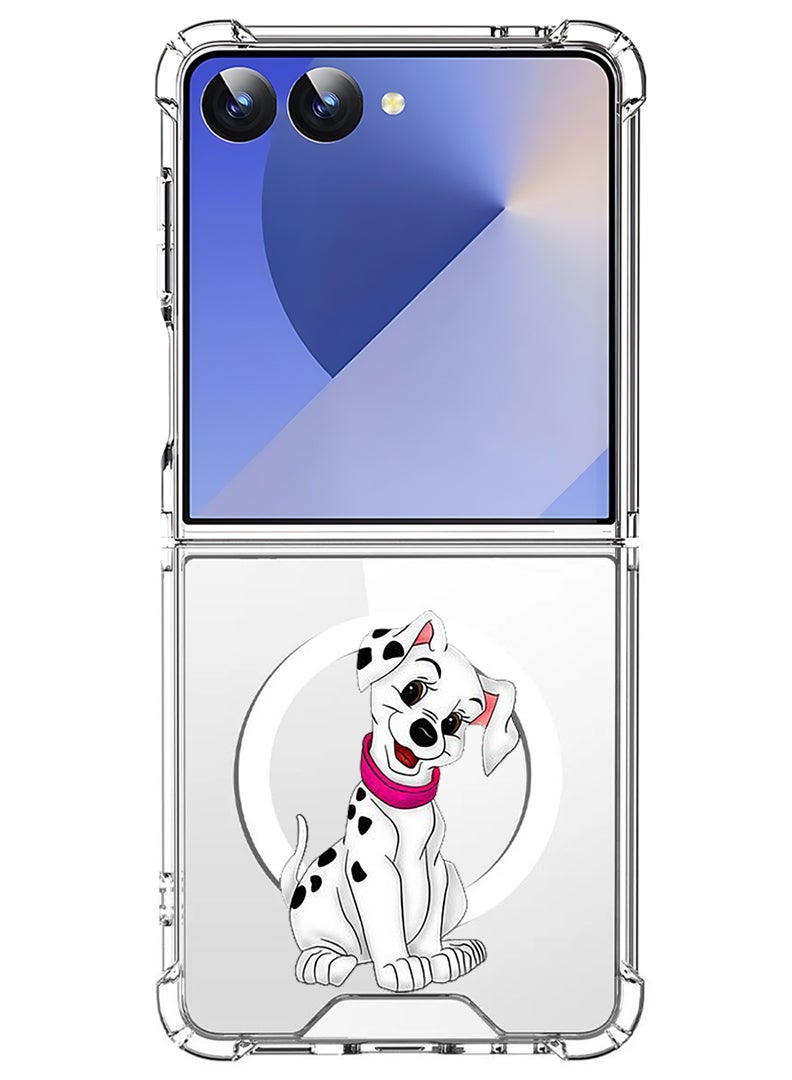Theodor Magnetic Case for Samsung Galaxy Z Flip 7 Compatible with MagSafe Wireless Charging, Shockproof Phone Bumper Cover Dog (2) - Image 1