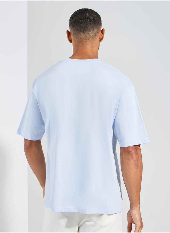 Styli Styli Embossed Slogan Oversized Compact Jersey T-Shirt  - Image 4