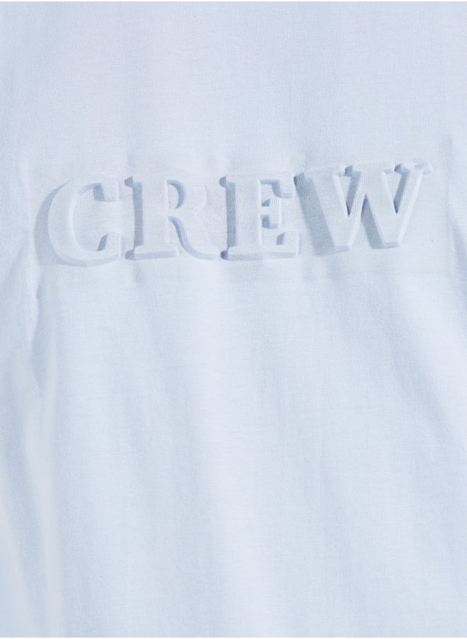 Styli Styli Embossed Slogan Oversized Compact Jersey T-Shirt  - Image 3