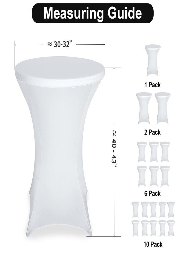 FestiCorp Spandex Table Cover, Cocktail Fitted Tablecloths, Round Highboy Stretch Table Covers Cloths for Party, DJ, Bar, Wedding, Birthday, Banquet, White, 30"-32" Diameter x 40"-43" Height - Image 3