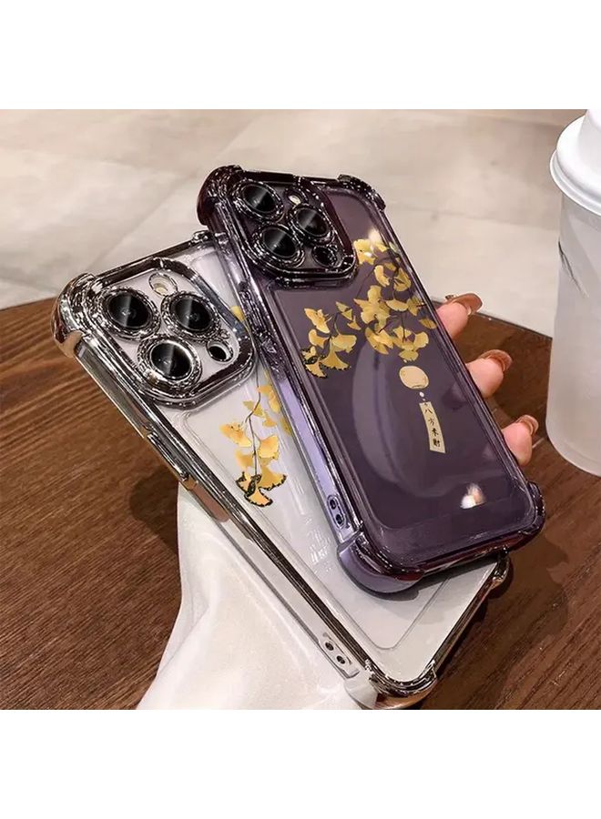 Black Square Case Compatible With iPhone 16 Featuring Precise Holes Minimalist Design Luxury Cartoon Style Chinese Wealth Pattern - Image 1