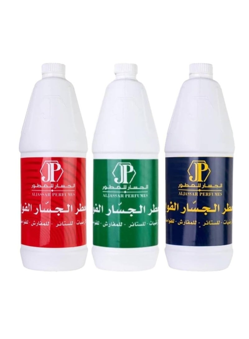 Jp Al-Jassar Perfume Air Freshener Set, 3 Fragrances, Red Green Blue Bottles - Image 1