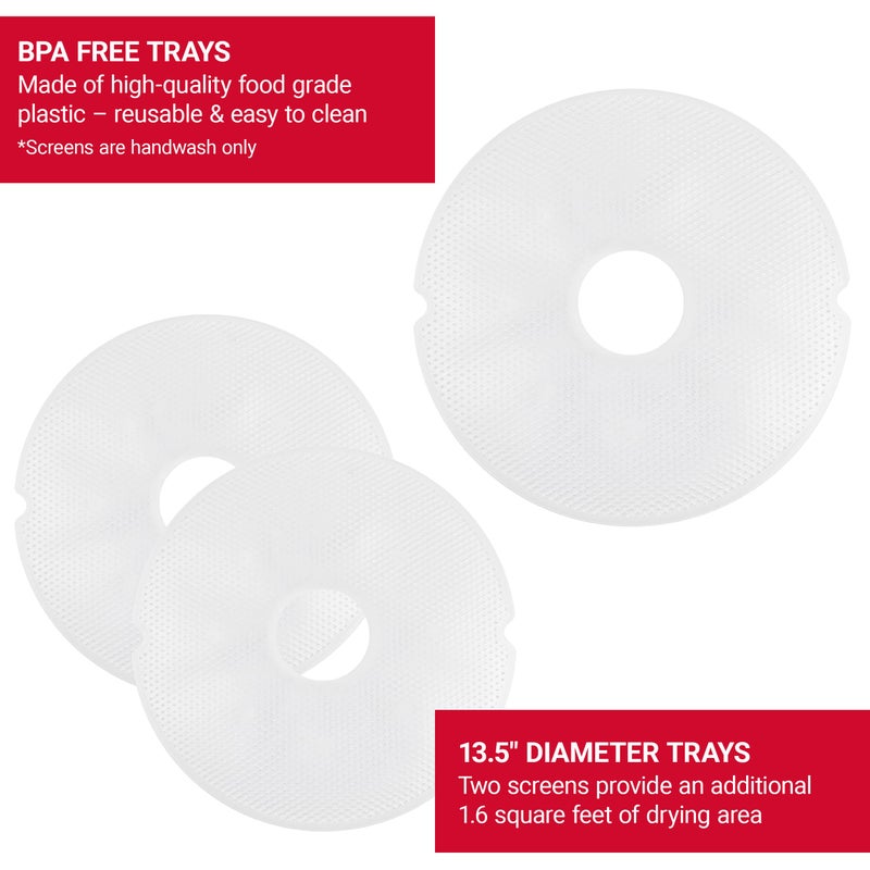 NESCO LM-2-6 Round Plastic Mesh 13 1/2" Clean-A-Screens, for Dehydrators, (Pack of 2) - Image 4
