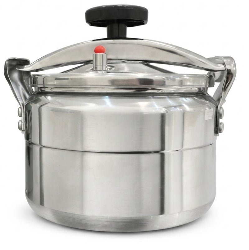 جليز 5 Litreلترات قدر ضغط من الألومنيوم سعة 5 لترات - قفل أمان وصمام شديد التحمل - مقابض مقاومة للحرارة - متوافق مع الغاز والكهرباء - ضمان 5 سنوات فضي معدني - Image 1