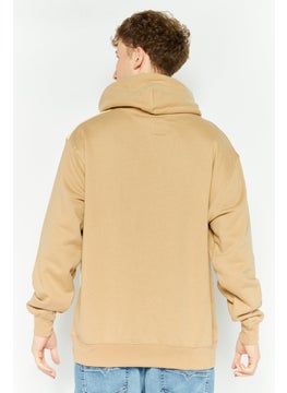 DC Men Long Sleeve Printed Hoodie, Tan  - Image 4