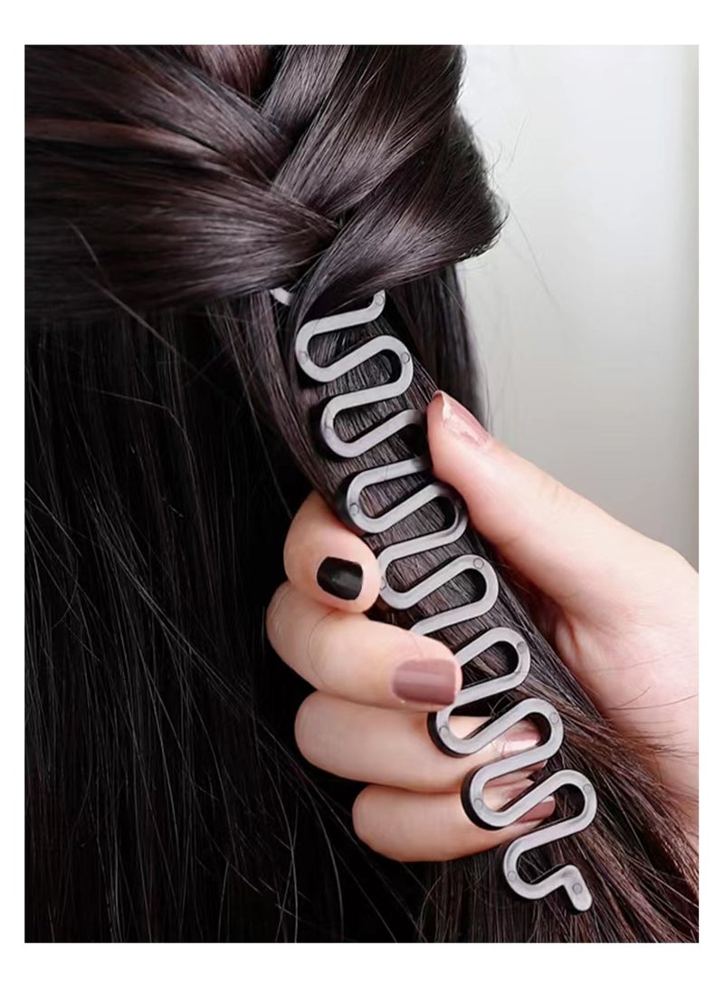 KHAJUL 6PCS Hair Clip Set with Headband and Hairpin for Girls, Hair Bun Maker Tool Kit Hair Twists Hair Rollers Curling Comb (Black) - Image 4