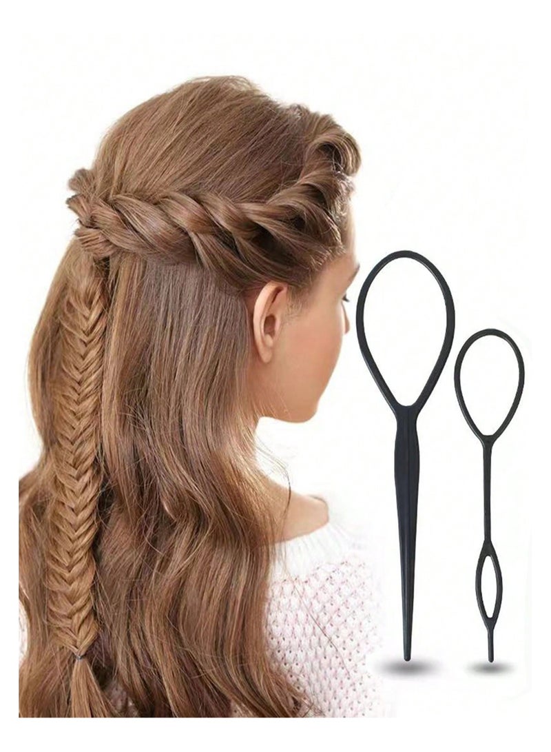 KHAJUL 6PCS Hair Clip Set with Headband and Hairpin for Girls, Hair Bun Maker Tool Kit Hair Twists Hair Rollers Curling Comb (Black) - Image 2