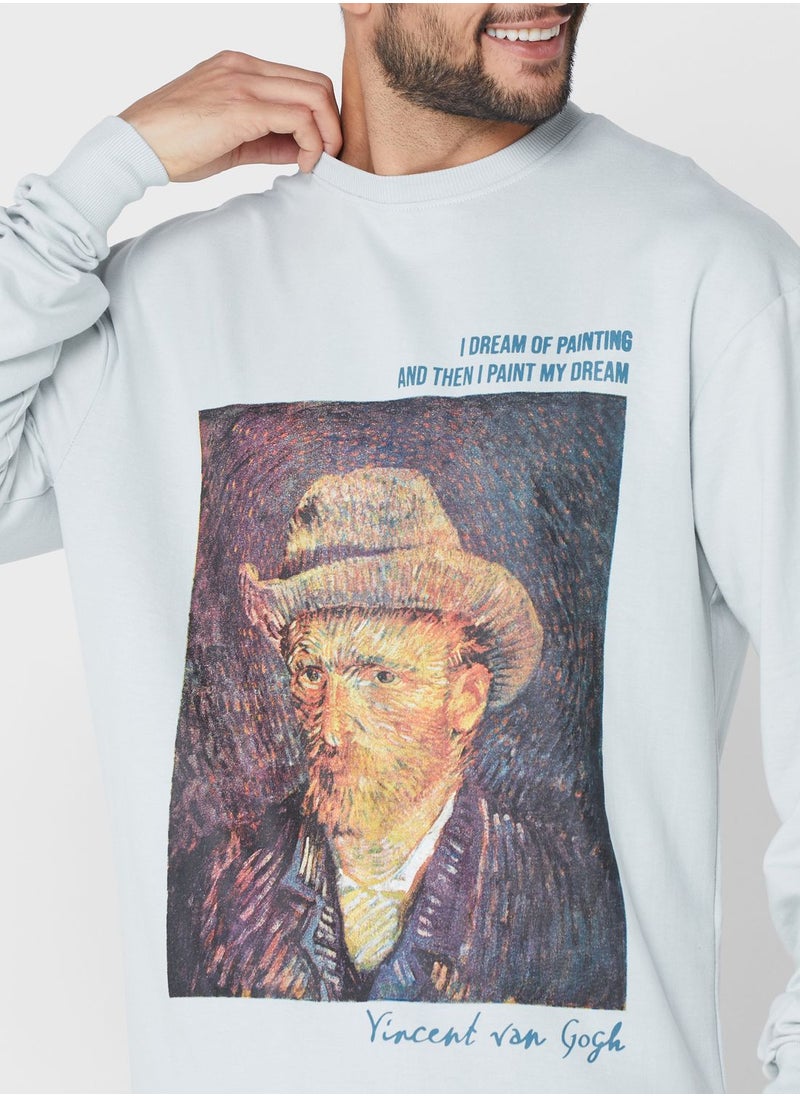 APOH - Graphic Design Drop Shoulder Sweatshirt - Image 1