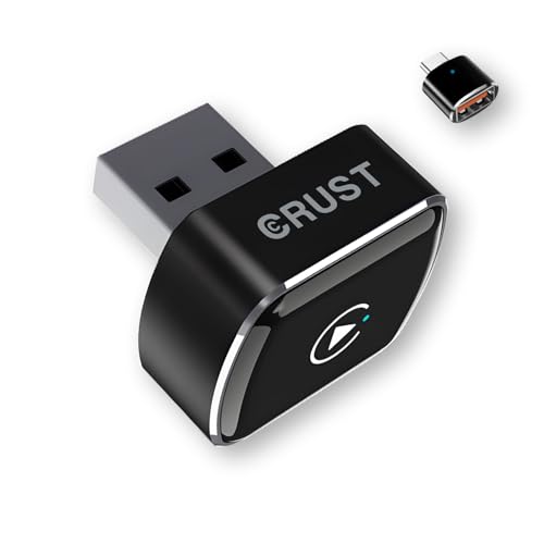 CRUST AutoLink W30 Wireless CarPlay & Android Auto Adapter Receiver | Wired to Wireless | BT 5.4 + Dual-Band Wi-Fi | Metal Body | for Cars with OEM Wired CarPlay/Android Auto | Car Accessories 2025 - Image 1