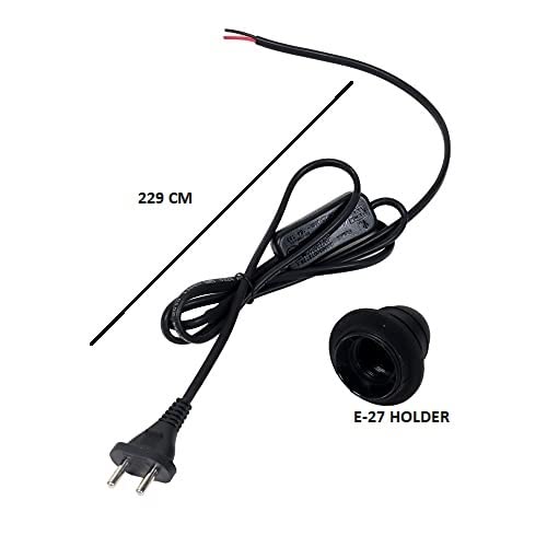Yashasvi E27 Holder with 90 Inches Long Wire with On/Off Bed Switch Button Wire for Table lamp or Floor lamps (229 CM WIRE) - Image 2