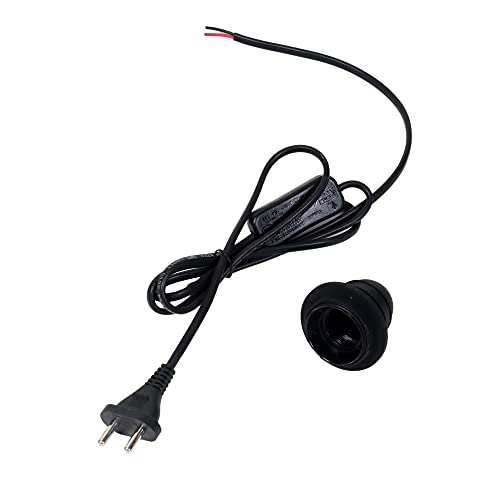 Yashasvi E27 Holder with 90 Inches Long Wire with On/Off Bed Switch Button Wire for Table lamp or Floor lamps (229 CM WIRE) - Image 1