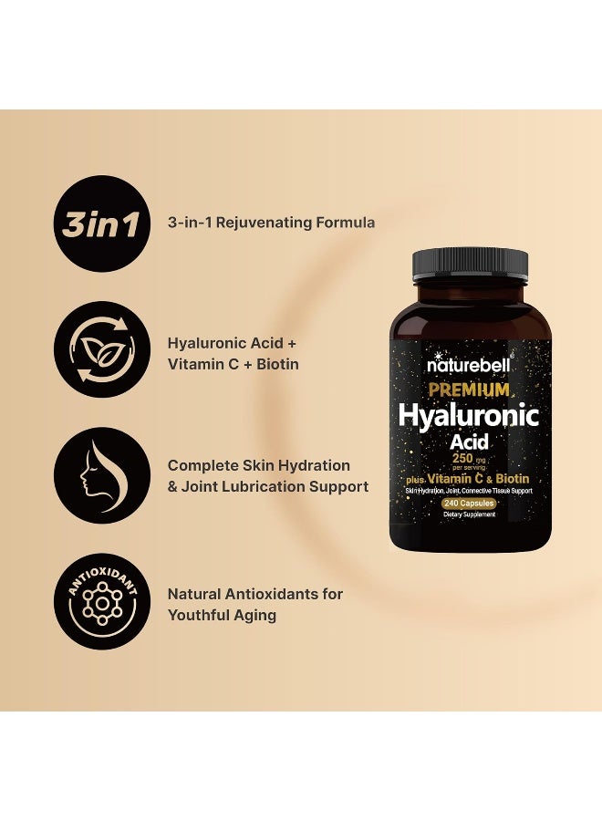 NatureBell Hyaluronic Acid Supplements - 240 Capsules - Image 3