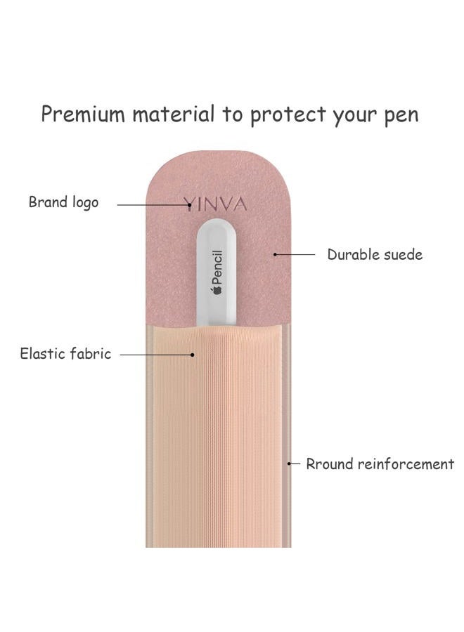 YINVA Pencil Holder Compatible with Apple Pencil 2nd Generation and 1st Gen,Elastic Pencil Sleeve Design for iPad and Stylus (Pink) - Image 3
