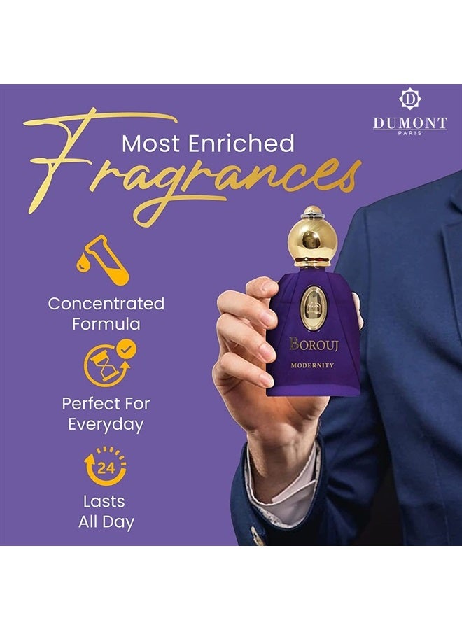 Dumont Cologne for Men and Women, Long Lasting Fragrance, Arabian-Inspired Body Spray, Musk Perfume for Men and Women, Ladies Perfume, Travel Size Perfume, BOROUJ MODERNITY 85ml - Image 2