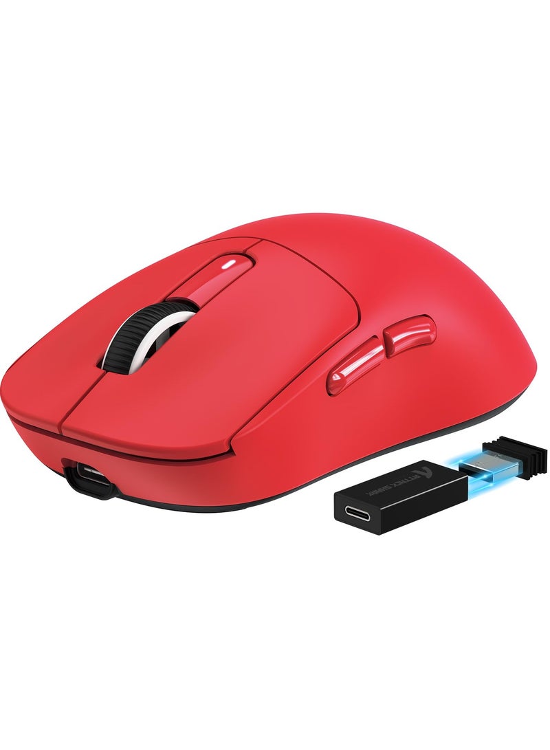 هجوم القرش فأرة ألعاب لا سلكية خفيفة الوزن X3PRO بدقة 4K/8K مع ثلاثة أوضاع (سلكي/2.4GHz/بلوتوث)، مستشعر بصري PAW3395، دقة 26K، مفتاح Kailh GM8.0، بطارية طويلة، 7 أزرار للكمبيوتر/الحاسوب المحمول/ويندوز/ماك - Image 1