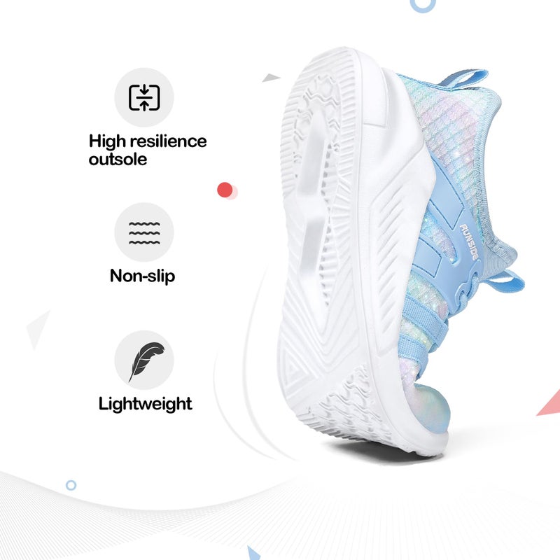 RUNSIDE Girls Tennis Shoes Lightweight Sports Kids Sneakers Lace-up for Running/Walking, Toddler/Little Kid/Big Kid - Image 4