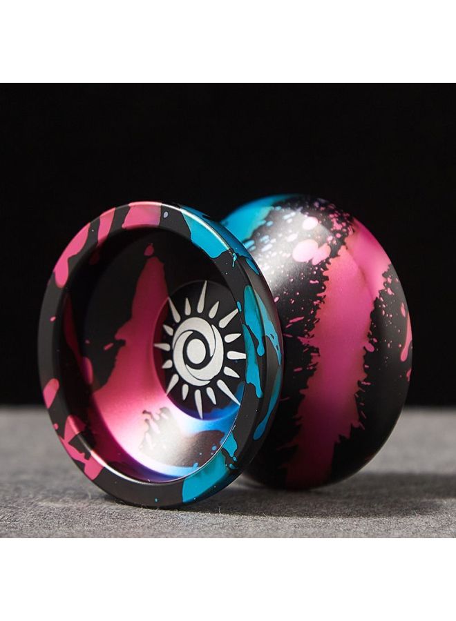 Sleep Yo-yo Fancy Children Yo-yo Game Professional Ice Spirit Super Long Yoyo Ball-Color:Sun Black Blue Powder-Specifications:Ball + 10 Ropes + 10 Bead Bearings + Gloves - Image 1