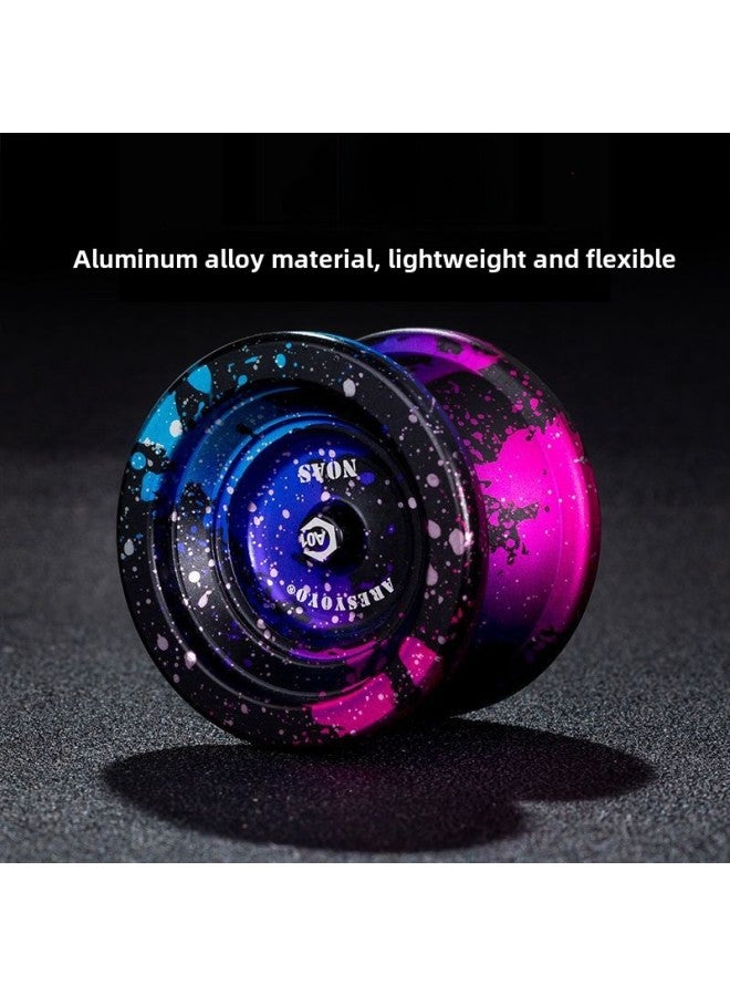 Sleep Yo-yo Fancy Children Yo-yo Game Professional Ice Spirit Super Long Yoyo Ball-Color:Sun Black Blue Powder-Specifications:Ball + 10 Ropes + 10 Bead Bearings + Gloves - Image 3