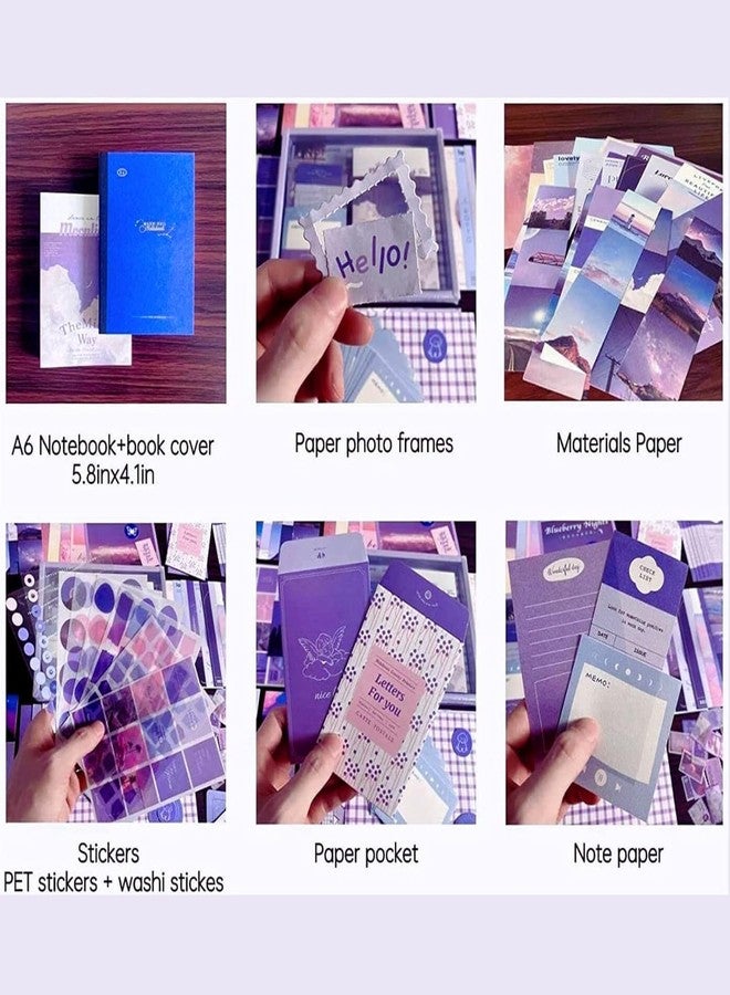 Swejos Paper Junk Journal & Scrapbook Kit: A6 Notebook, Stickers, DIY Set with Vintage Aesthetic & Creative Decor Journaling Supplies. Ideal Gifting for Teens, Girls (Purple) - Image 5