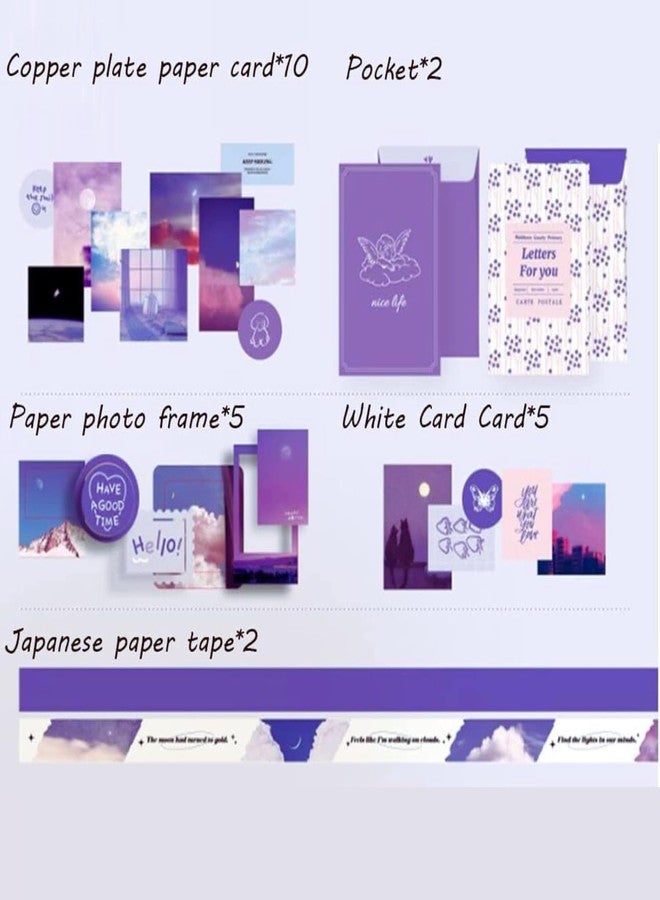 Swejos Paper Junk Journal & Scrapbook Kit: A6 Notebook, Stickers, DIY Set with Vintage Aesthetic & Creative Decor Journaling Supplies. Ideal Gifting for Teens, Girls (Purple) - Image 3