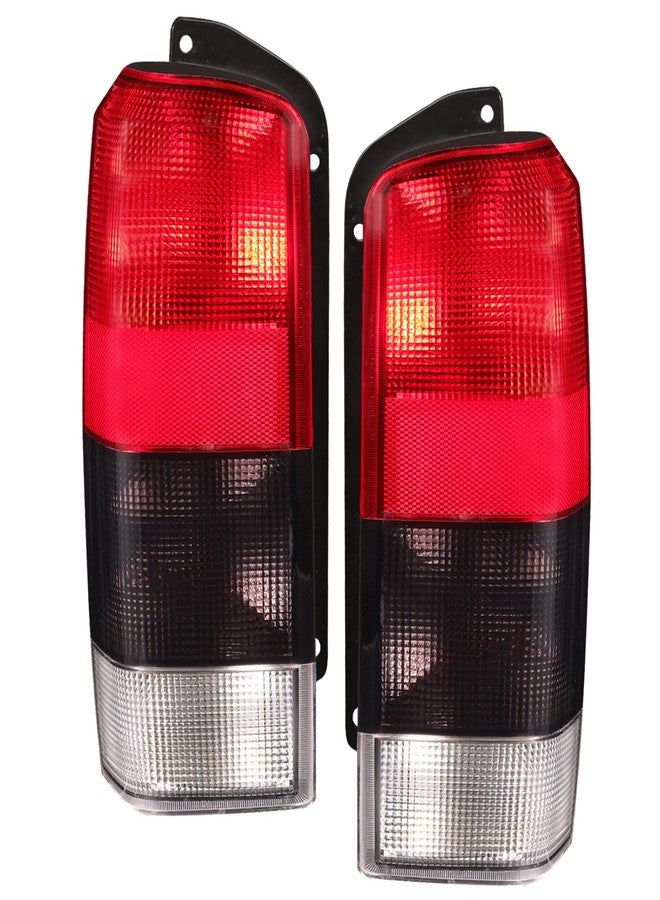 Boine Tail Light Compatible With 1997 1998 1999 2000 2001 Jeep Cherokee Limited SE Sport XJ XJ Chassis Driver and Passenger Side Rear Light Brake Lamps 4897398AA 4897399AA (Red & Black) - Image 1