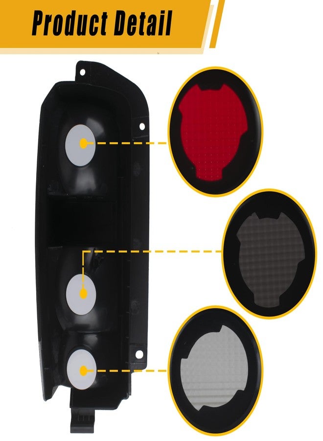 Boine Tail Light Compatible With 1997 1998 1999 2000 2001 Jeep Cherokee Limited SE Sport XJ XJ Chassis Driver and Passenger Side Rear Light Brake Lamps 4897398AA 4897399AA (Red & Black) - Image 3