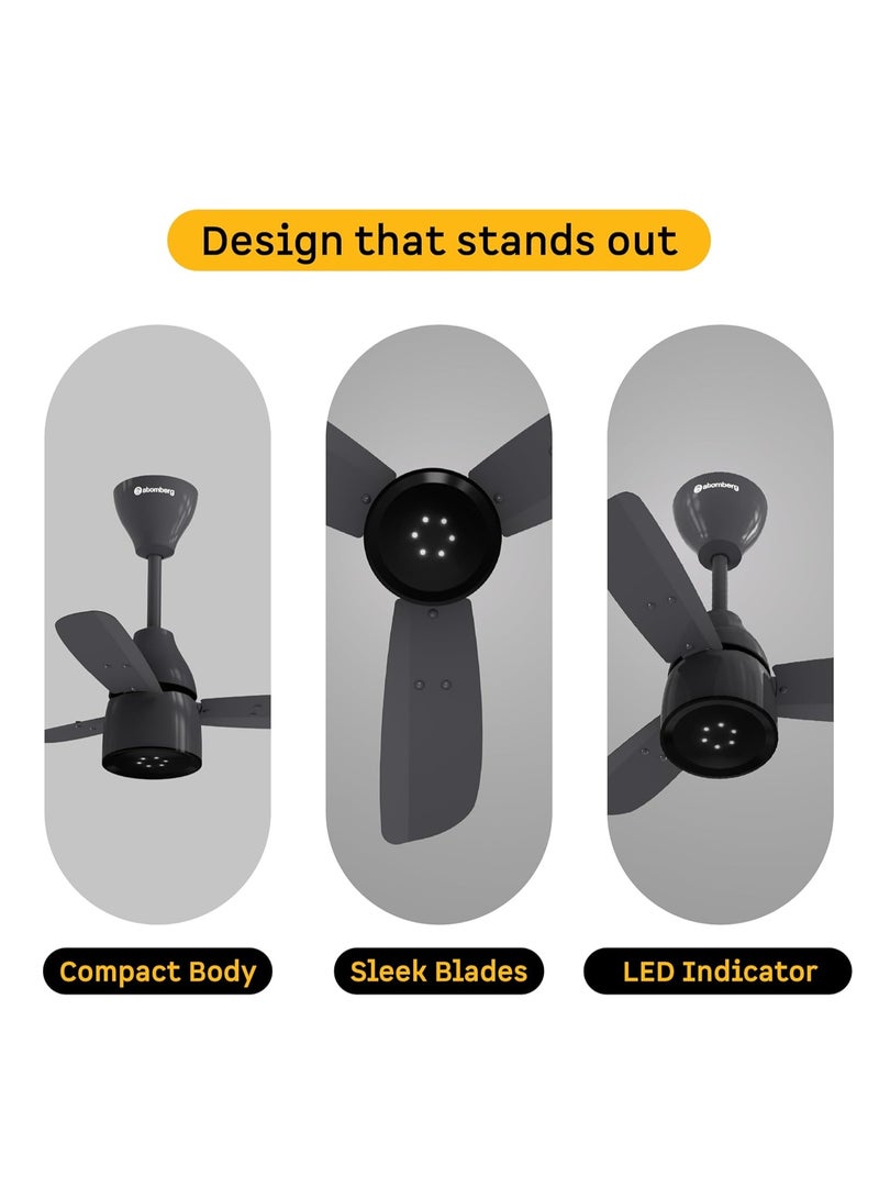 atomberg Renesa Enzel 600mm Newly Launched BLDC Ceiling Fan with Remote | BEE 5 star | High Air Delivery | LED Speed Indicator | Low Noise | Sleek Design | Power Saving | 3 Year Warranty | Pebble Grey - Image 2