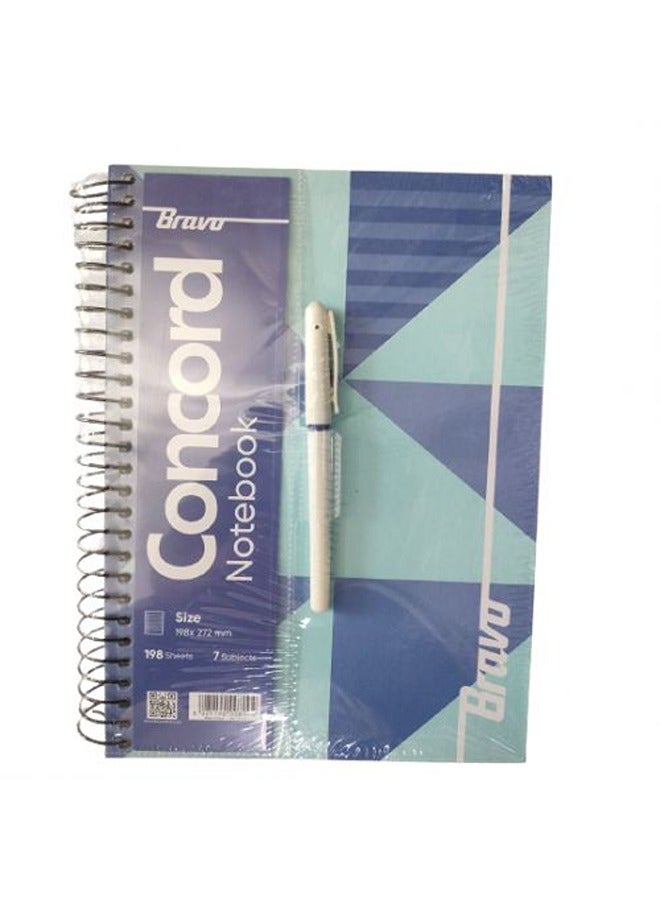 Concord notebook A4 198 sheets blue - 7 subjects