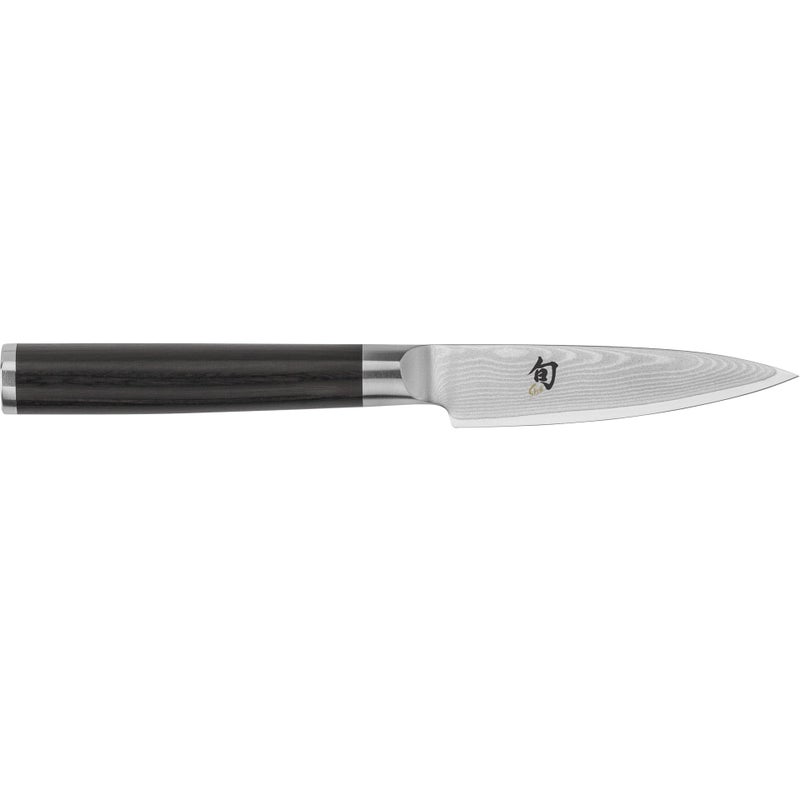 Shun Shun Classic 3.5" Paring Knife, Handcrafted Japanese Vegetable & Fruit Knife, VG-MAX Core with Damascus Stainless Steel Cladding, Pakkawood Handle, Small Kitchen Tool for Peeling, Coring & Cutting  - Image 1