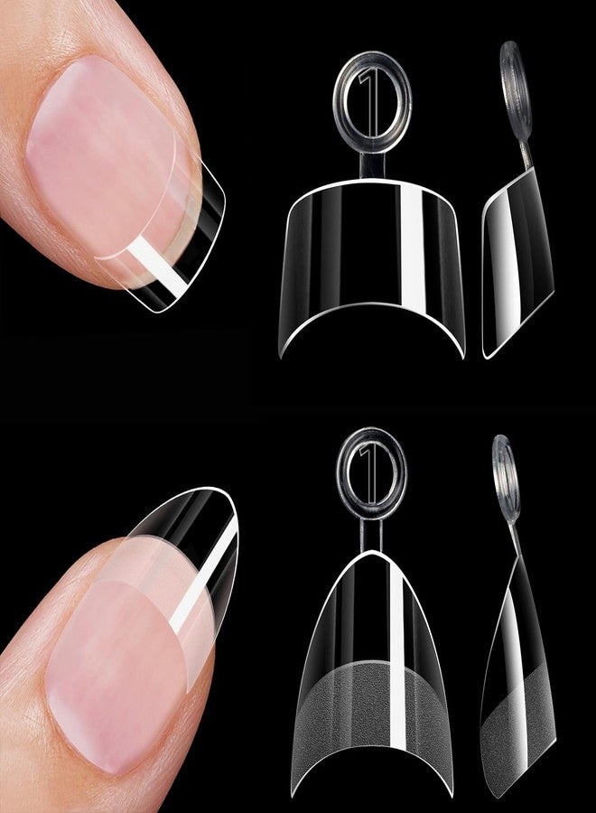 HWHUNO 480Pcs Extra Short Half Cover Almond & Tapered Square Nail Tips - Image 1