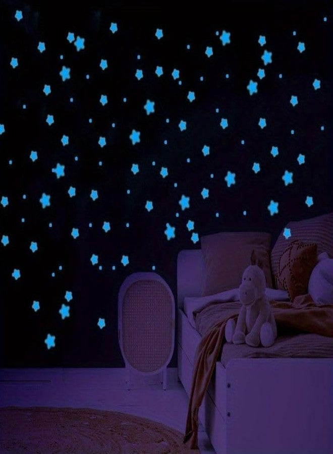 GC Wonderful Starry Night Dreams Glow in The Dark Space Galaxy Stars Super Moon Wall Decals, Astronaut and Stars Design, Moon Galaxy Theme Room Decoration 200+ Wall Stickers - Image 5