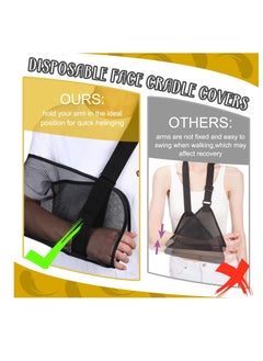 Excefore 2 Pcs Mesh Arm Shoulder Sling Adjustable Shoulder Immobilizer for Shower Breathable Rotator Cuff Solution Lightweight Shoulder Sling for Shower Brace Black Arm Supports for Supporting Elbow Wrist  - Image 2