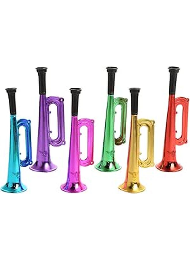 6 Pack Plastic Toy Trumpets Party Horns Noise Makers for Kids Sports Games Celebrations - Image 1