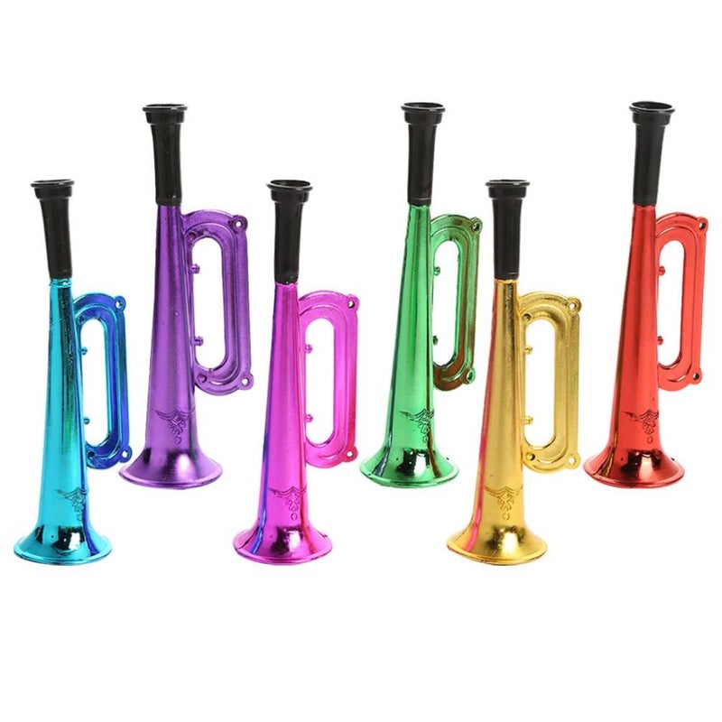 6 Pack Plastic Toy Trumpets Party Horns Noise Makers for Kids Sports Games Celebrations - Image 2