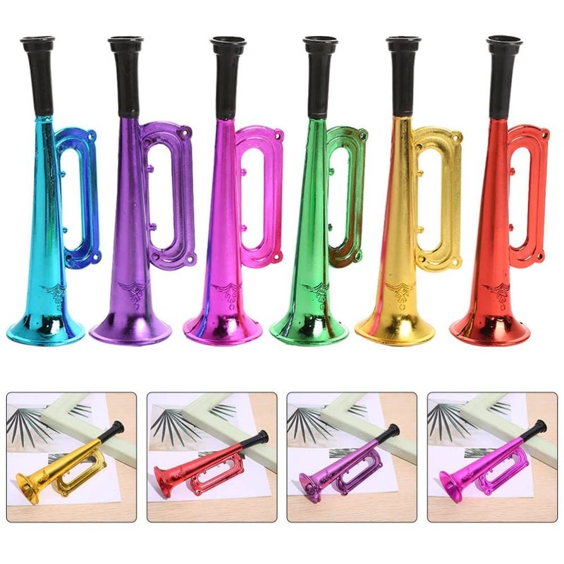 6 Pack Plastic Toy Trumpets Party Horns Noise Makers for Kids Sports Games Celebrations - Image 5