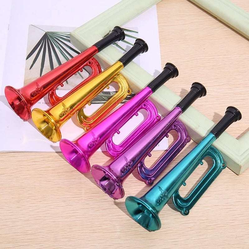 6 Pack Plastic Toy Trumpets Party Horns Noise Makers for Kids Sports Games Celebrations - Image 4
