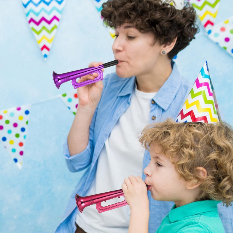6 Pack Plastic Toy Trumpets Party Horns Noise Makers for Kids Sports Games Celebrations - Image 3